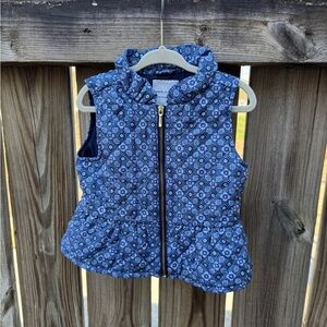 Janie and Jack Navy Patterned Quilted  Vest